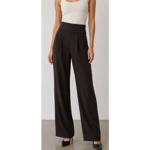 Wilfred by Aritzia Woman's Pleated Pants Fold Over Waist High Rise/Side Zipper